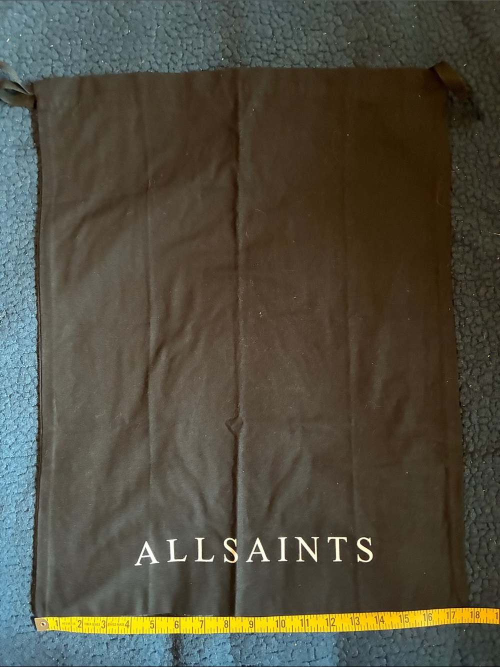 All Saints Black Drawstring Storage Dust Bag